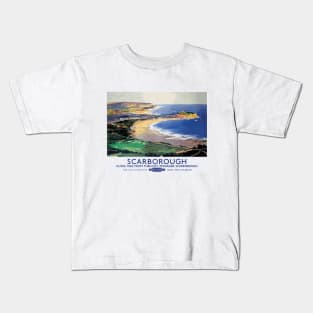 Vintage British Travel Poster: Scarborough Coast Kids T-Shirt